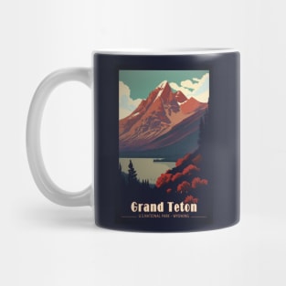 Grand Teton National Park Vintage Travel Poster Mug